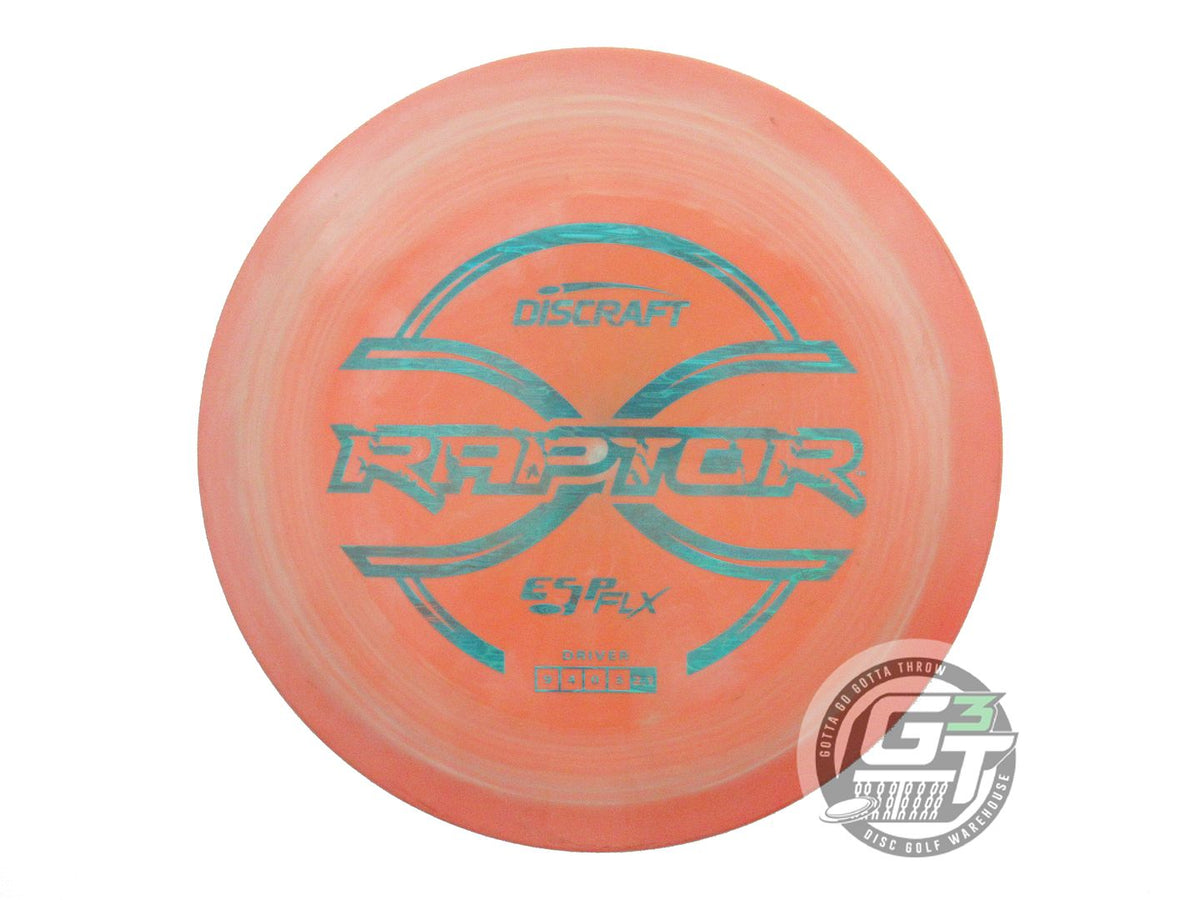 USED Discraft ESP FLX Raptor 170g Orange Teal Foil Distance Driver Golf Disc