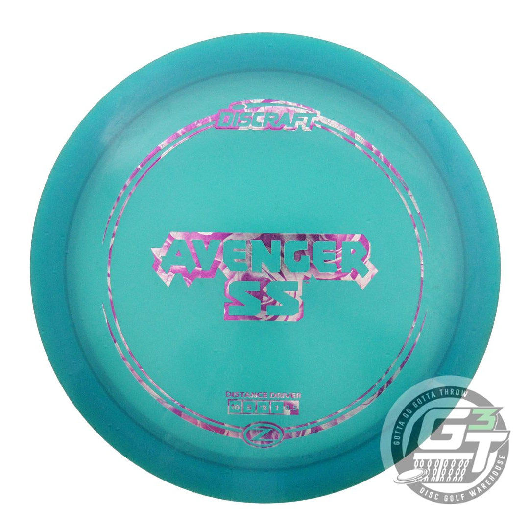 USED Discraft Z Avenger SS 174g Teal Purple Rose Foil Distance Driver Golf Disc