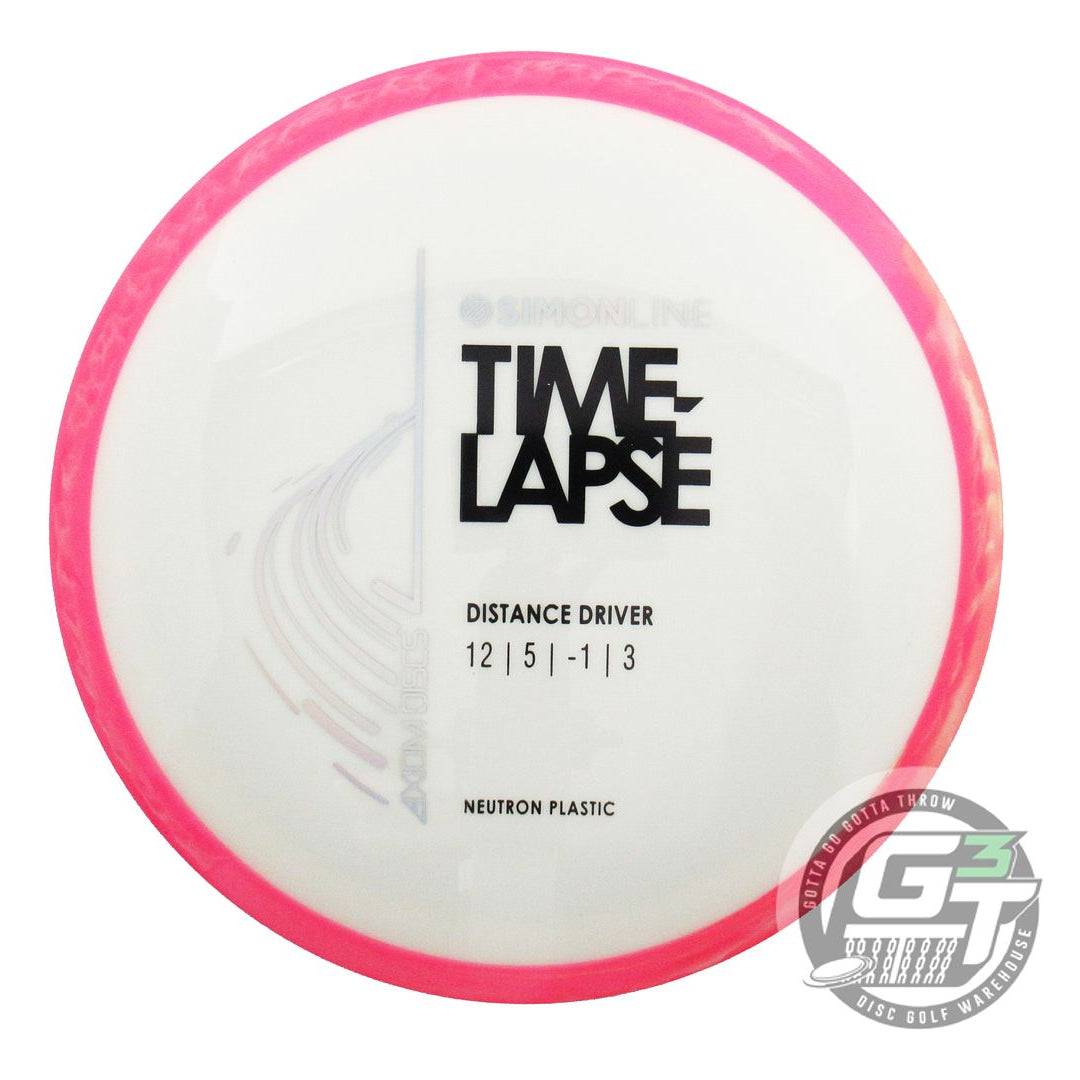 USED Axiom Discs Neutron Time Lapse 172g White Pink Rim Driver Golf Disc