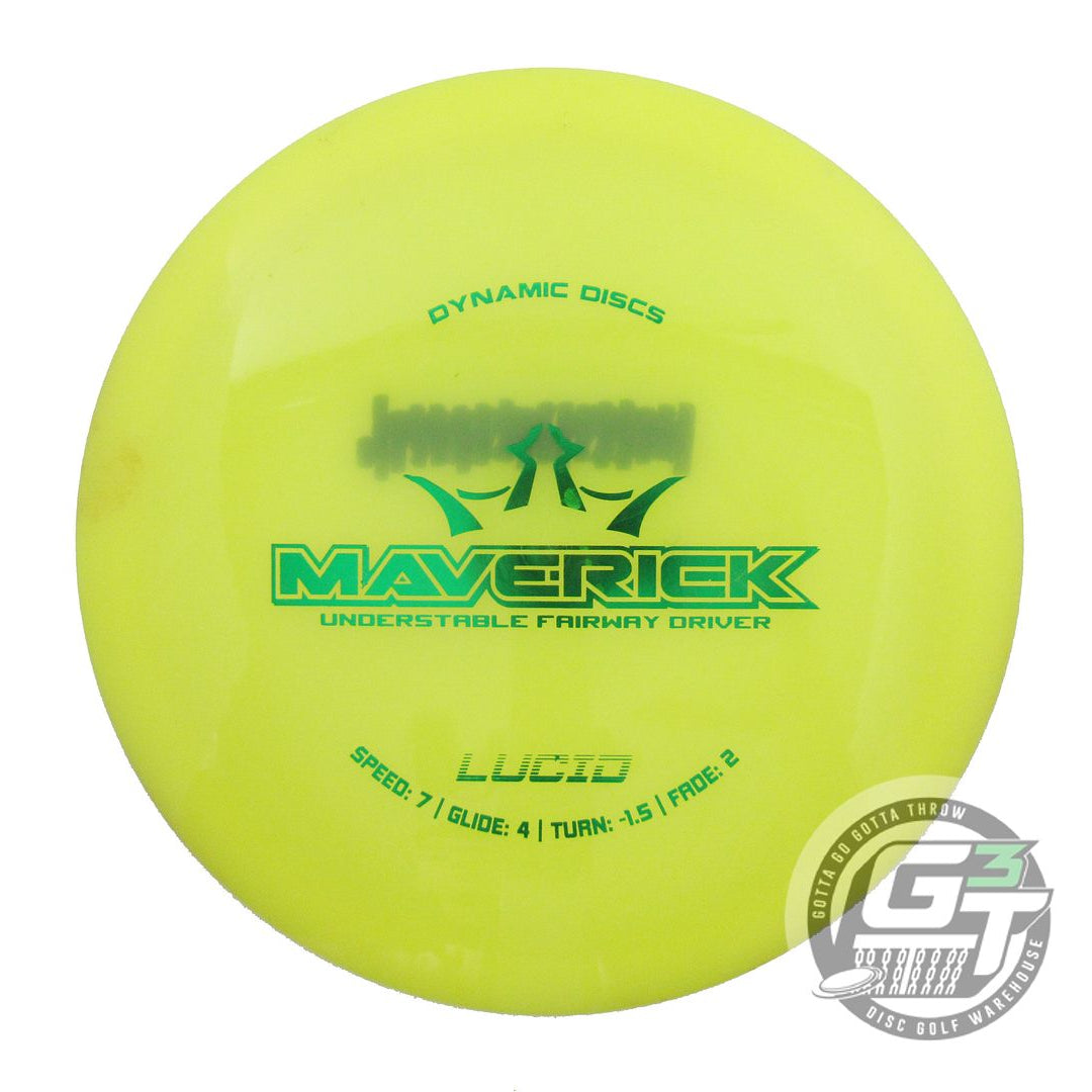 USED Dynamic Discs Lucid Maverick 176g Yellow Green Foil Distance Driver Disc