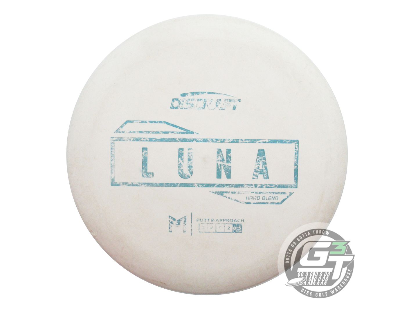 USED Discraft Hard Blend Luna 174g White Blue Stamp Putter Golf Disc