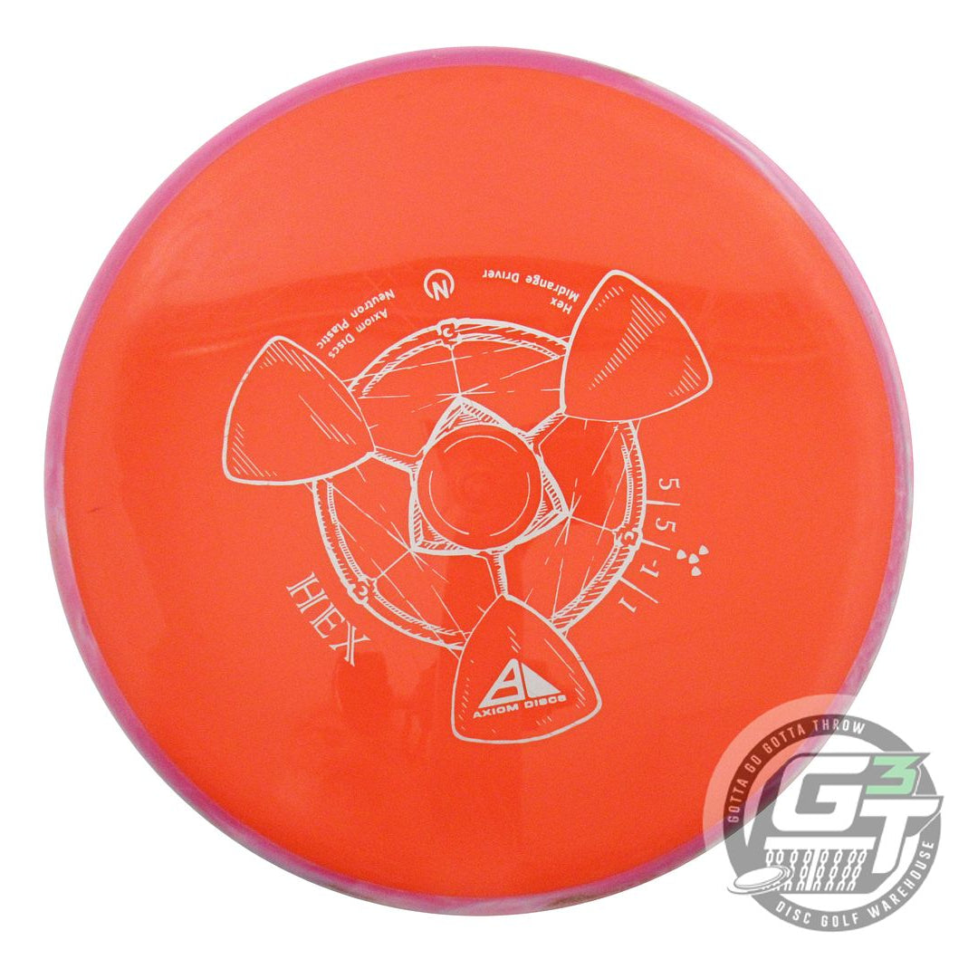 USED Axiom Discs Neutron Hex 170g Orange Pink Rim Midrange Golf Disc