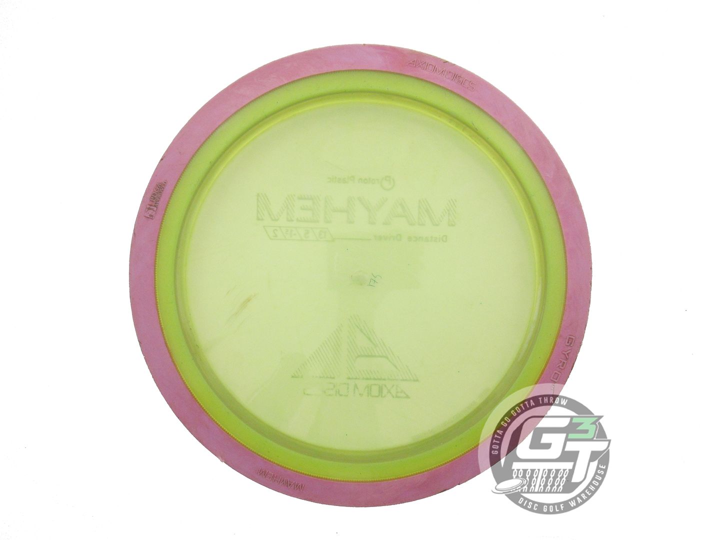 USED Axiom Discs Proton Mayhem 175g Lime Pink Foil Distance Driver Golf Disc