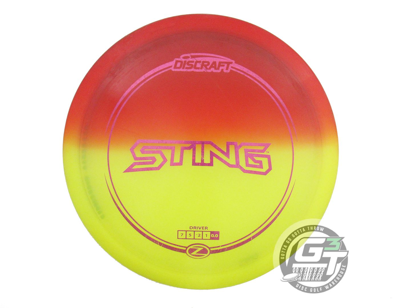 USED Discraft Z Sting 175g Yellow Magenta Star Foil Fairway Driver Golf Disc