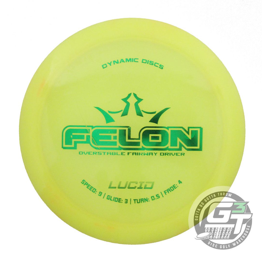 USED Dynamic Discs Lucid Felon 172g Yellow Green Foil Fairway Driver Golf Disc
