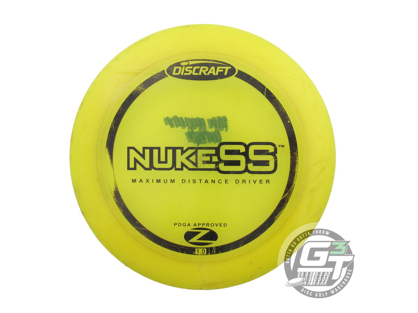 USED Discraft Z Nuke SS 174g Yellow Black Stamp PFN Distance Driver Golf Disc