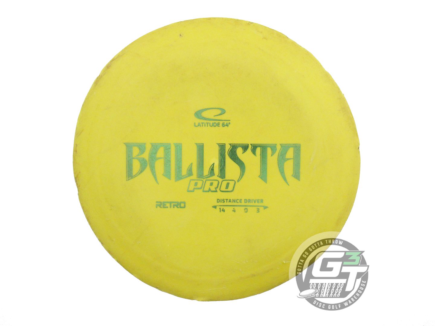 USED Latitude 64 Retro Ballista Pro 173g Yellow Green Foil Distance Driver Disc