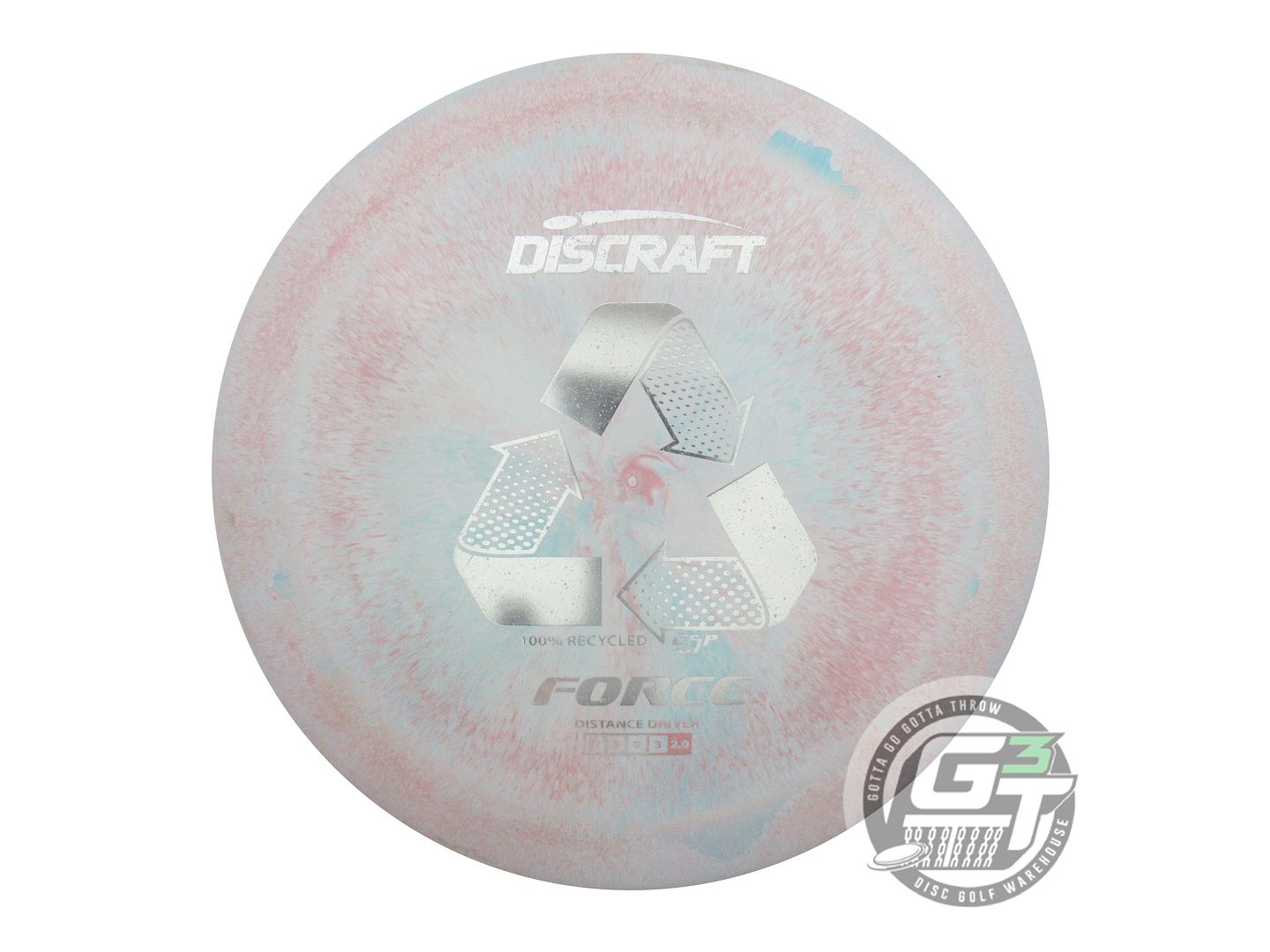 USED Discraft Recycled ESP Force 169g Pink-Teal Distance Driver Golf Disc