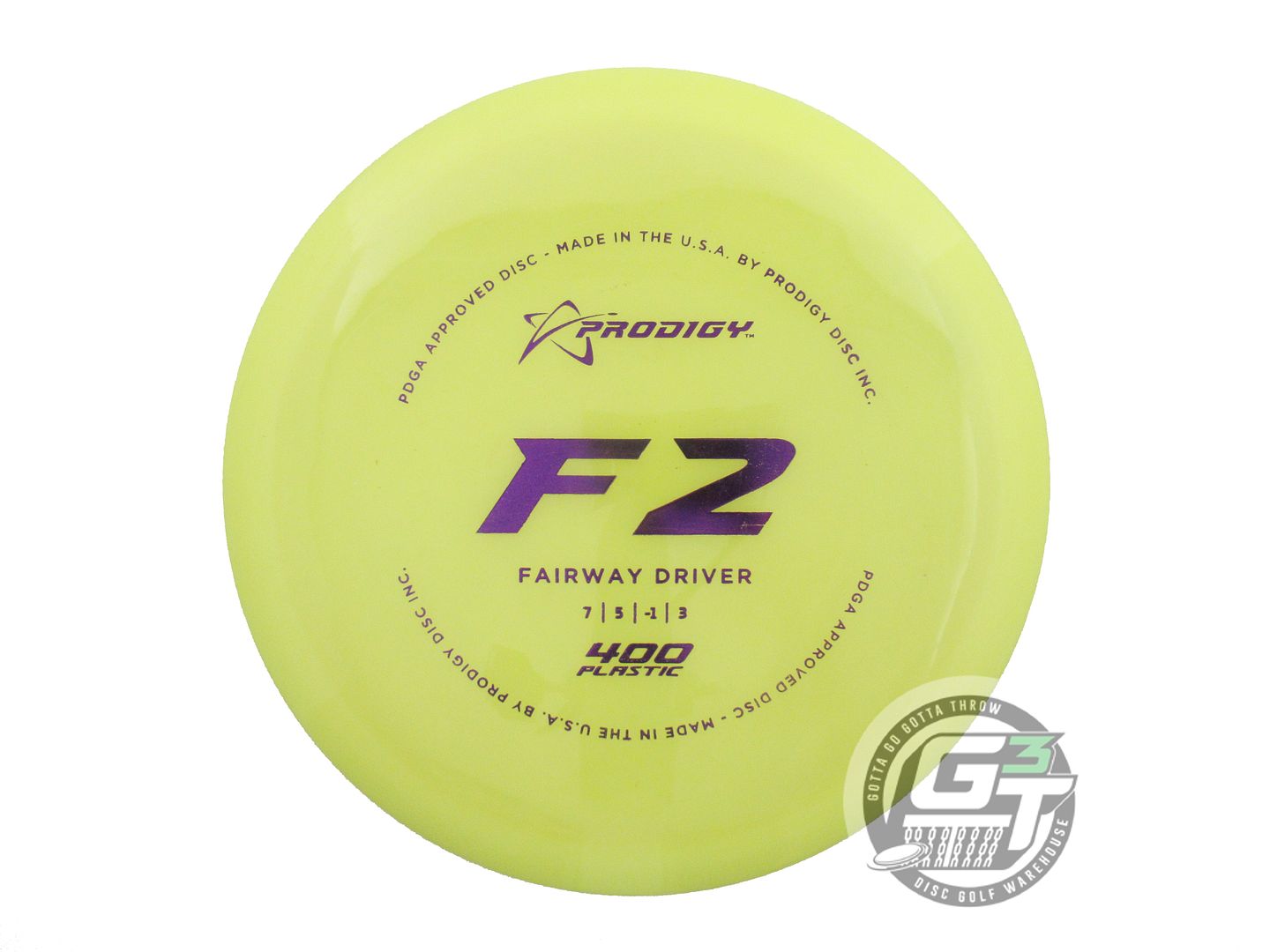 USED Prodigy Discs 400 F2 171g Yellow Purple Foil Fairway Driver Golf Disc