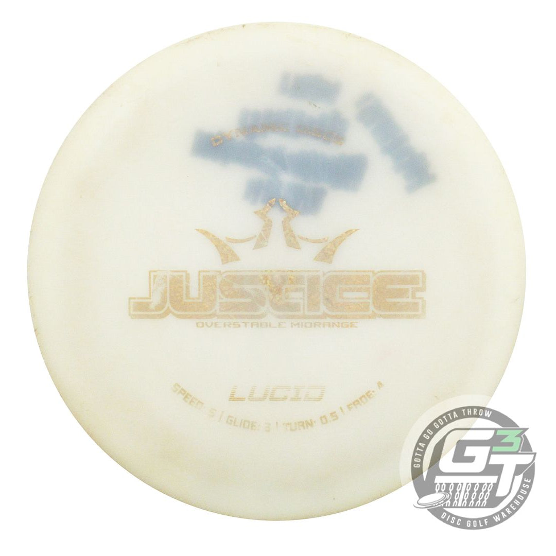 USED Dynamic Discs Lucid Justice 176g White Gold Glitter Foil Midrange Golf Disc
