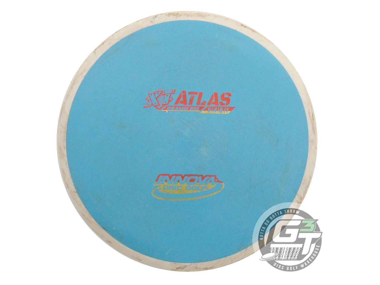 USED Innova XT Atlas 169g Teal Rasta Foil White Rim Midrange Golf Disc