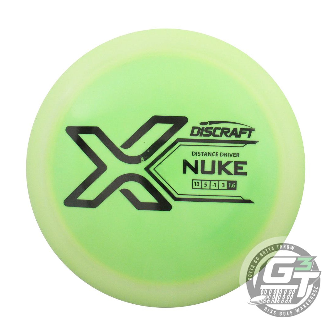 USED Discraft X Nuke 174g Lime Black Stamp Distance Driver Golf Disc