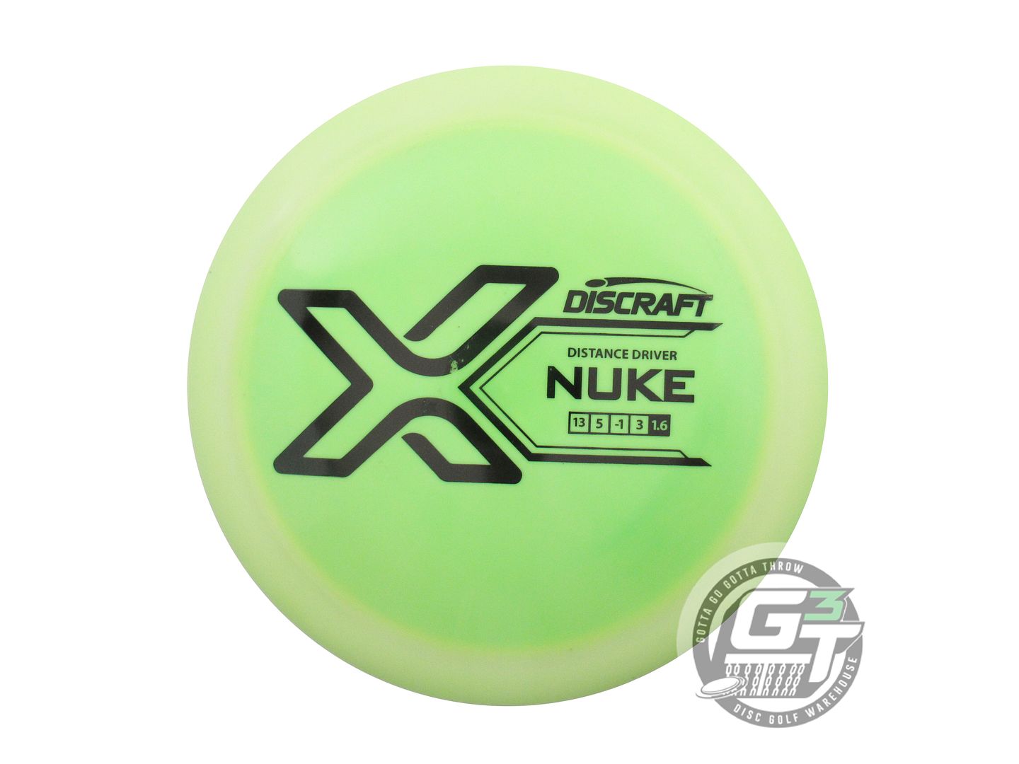 USED Discraft X Nuke 174g Lime Black Stamp Distance Driver Golf Disc