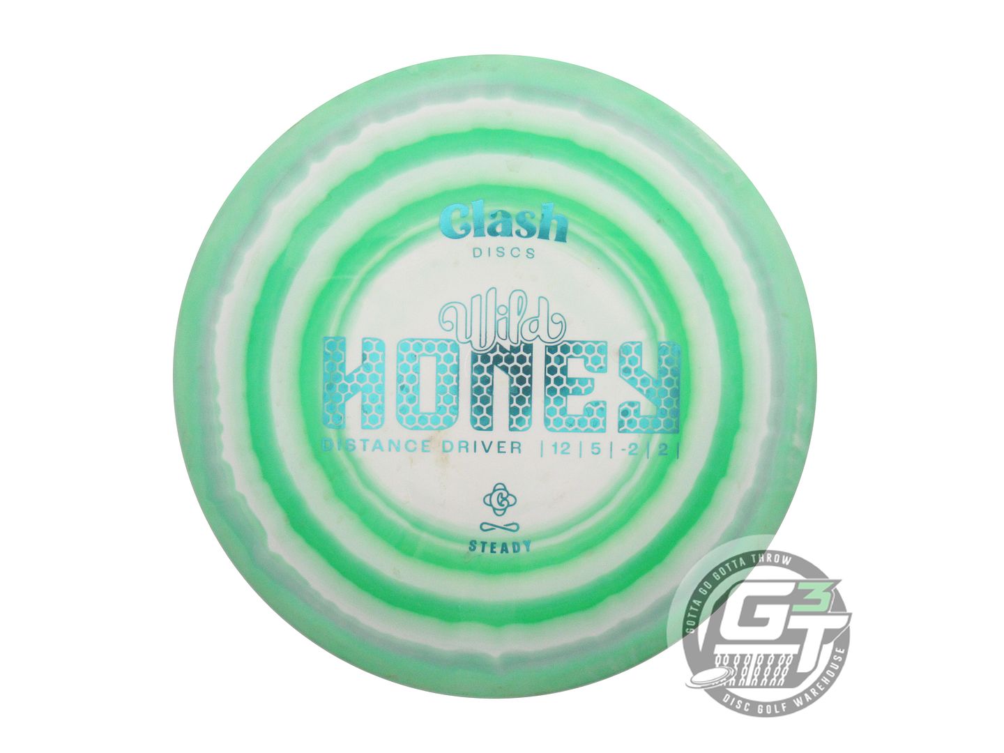 USED Clash Discs Steady Ring Wild Honey 173g Green-White Distance Driver Disc