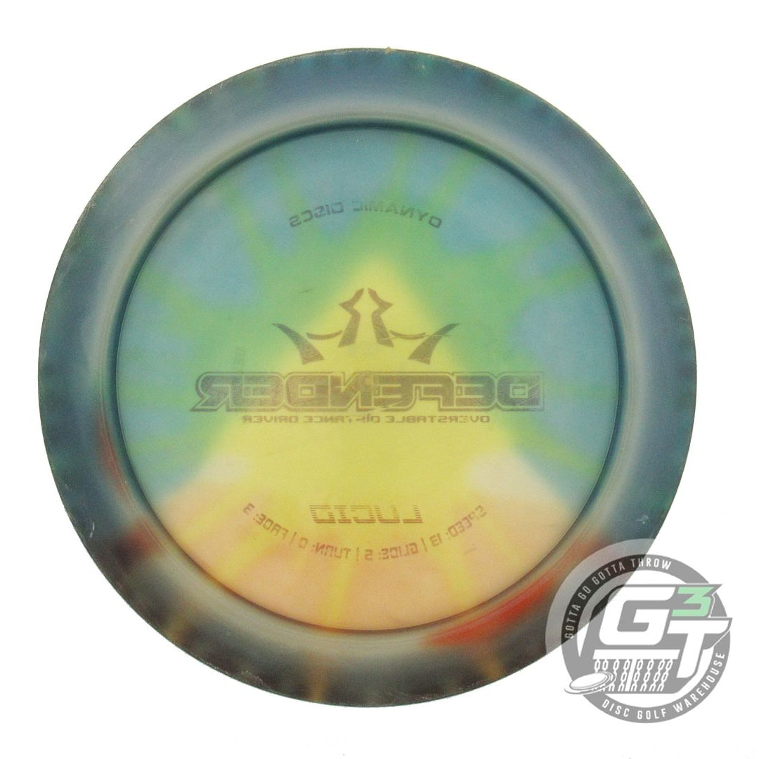 USED Dynamic Discs MyDye Lucid Defender 169g Black Burst Distance Driver Disc