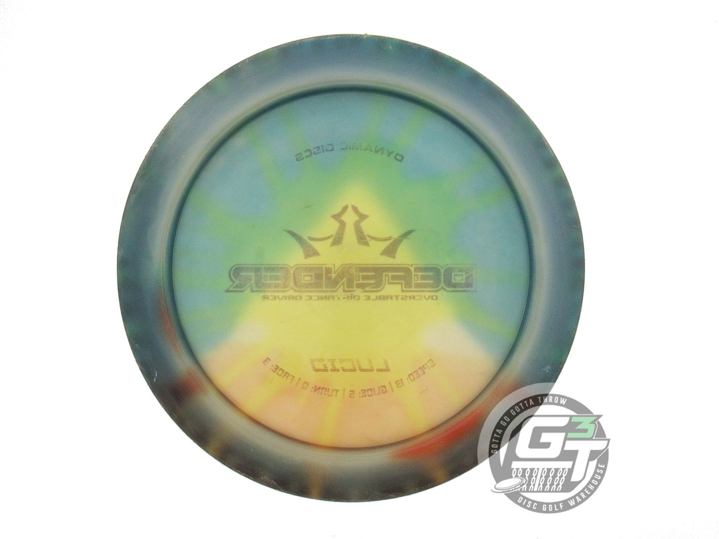 USED Dynamic Discs MyDye Lucid Defender 169g Black Burst Distance Driver Disc