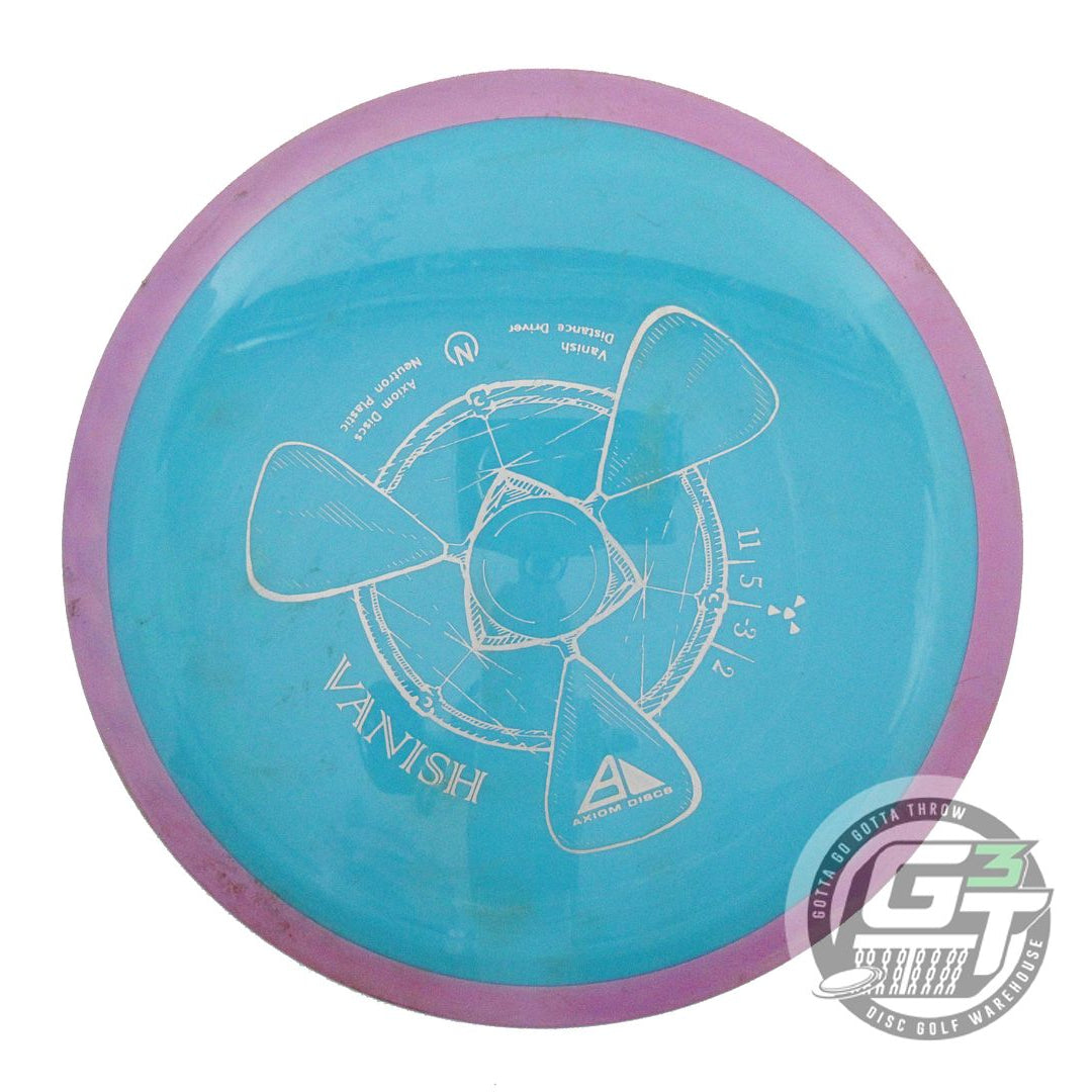 USED Axiom Discs Neutron Vanish 172g Teal Purple Rim Distance Driver Golf Disc