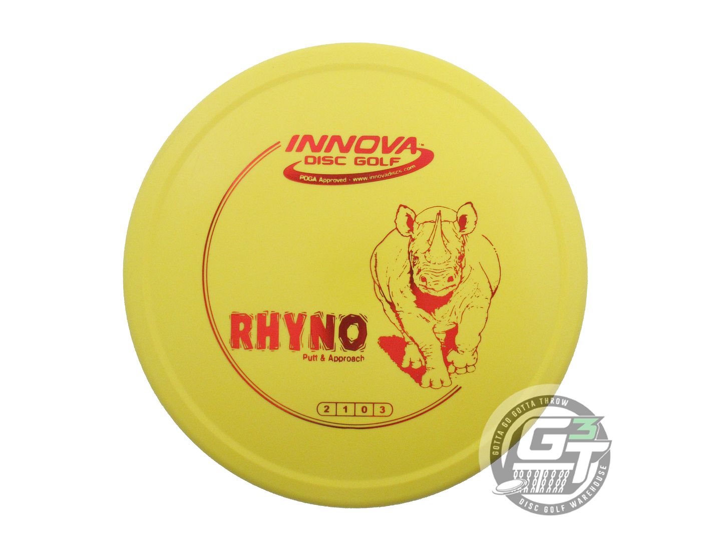 USED Innova DX Rhyno 171g Yellow Red Foil Putter Golf Disc