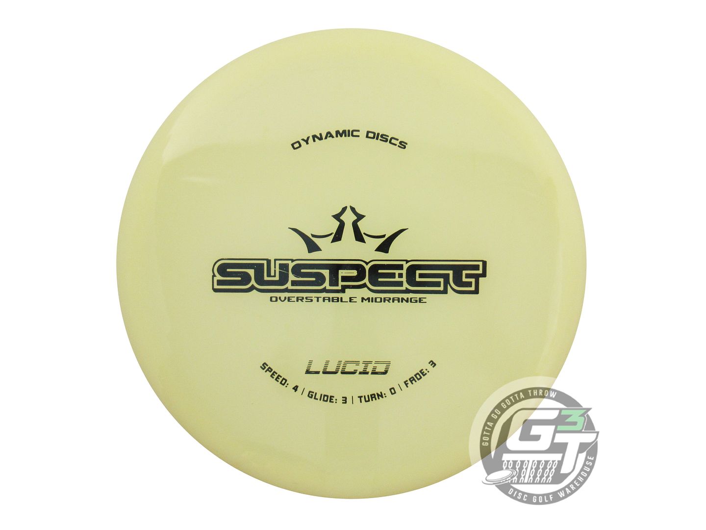 USED Dynamic Discs Lucid Suspect 173g Yellow Black Stamp Midrange Golf Disc