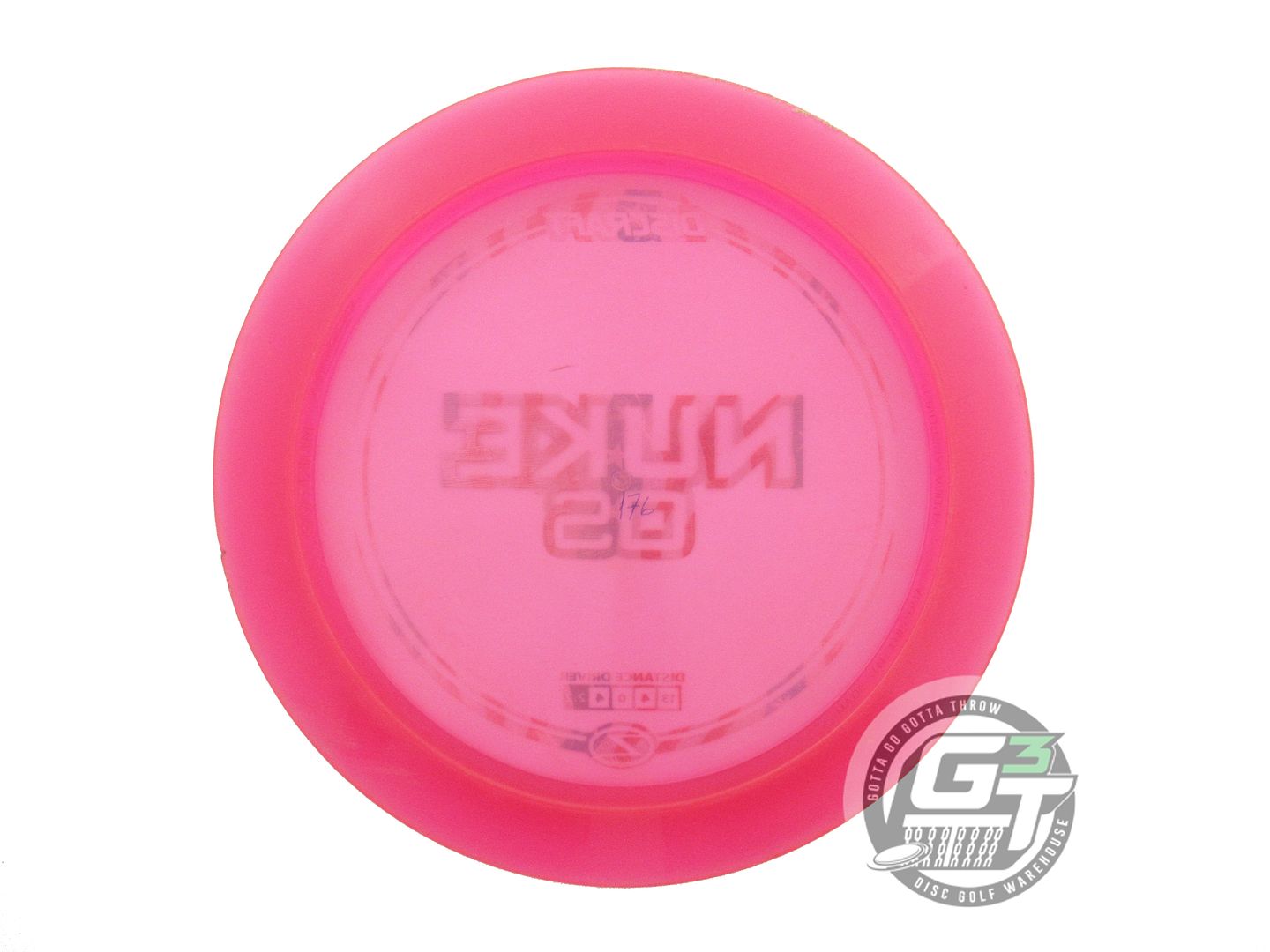 USED Discraft Z Nuke OS 176g Pink Flag Foil Distance Driver Golf Disc