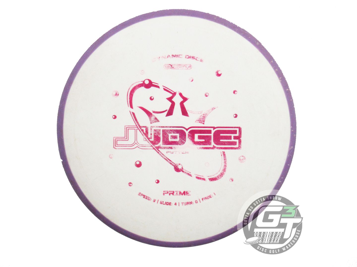 USED Dynamic Discs Prime Judge 175g Purple-White A Putter Golf Disc