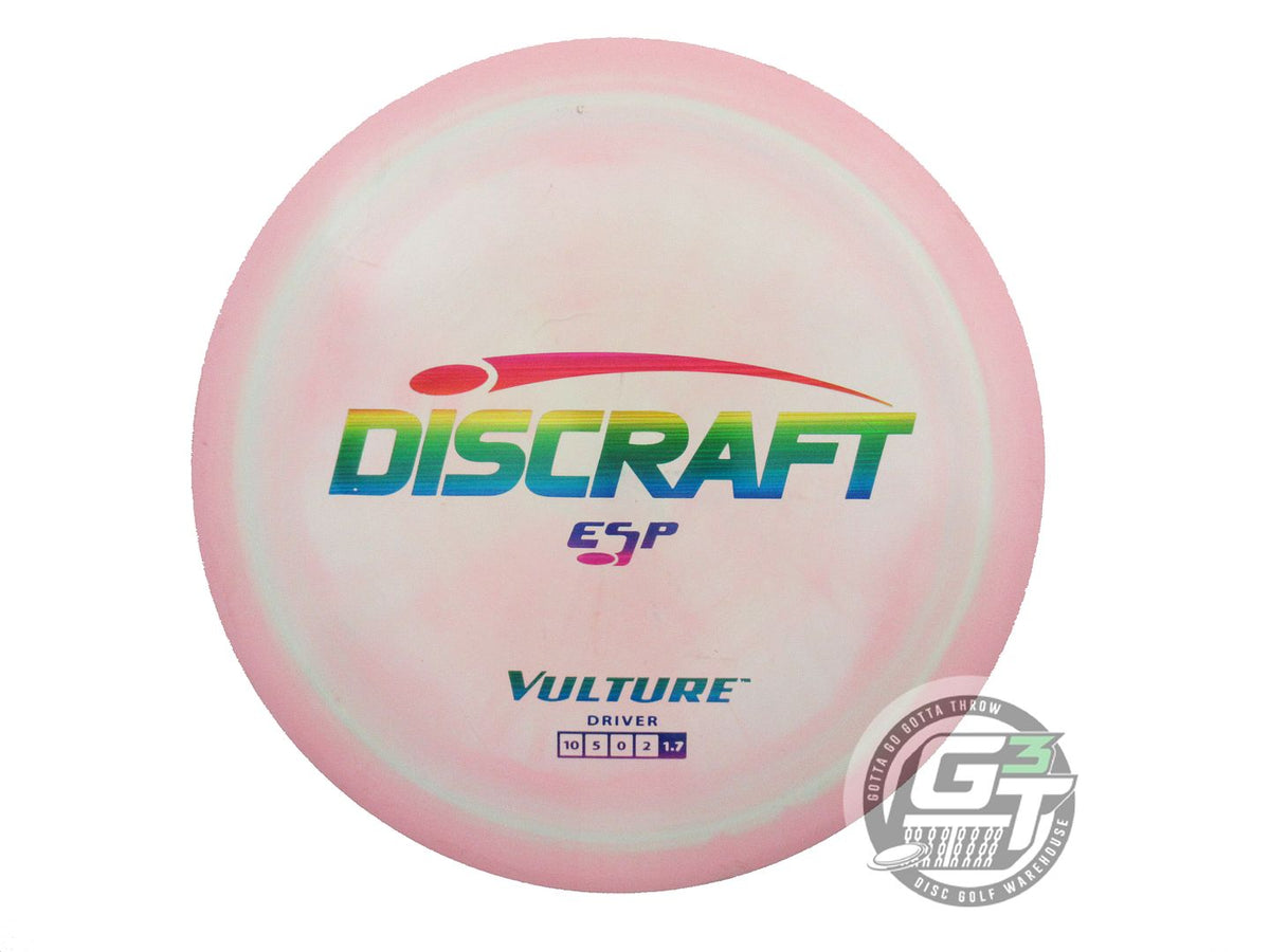 USED Discraft ESP Vulture 174g Pink-Lime Rainbow Laser Foil Distance Driver Disc