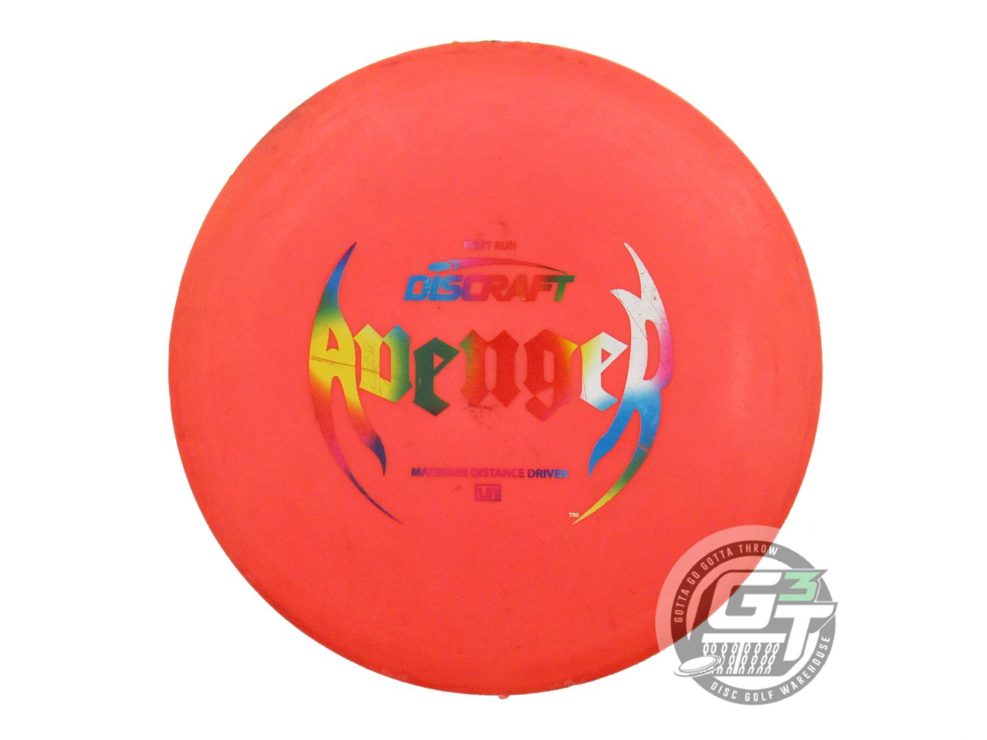 USED Discraft FIRST RUN Elite X Avenger 170g Red Rainbow Foil Driver Golf Disc