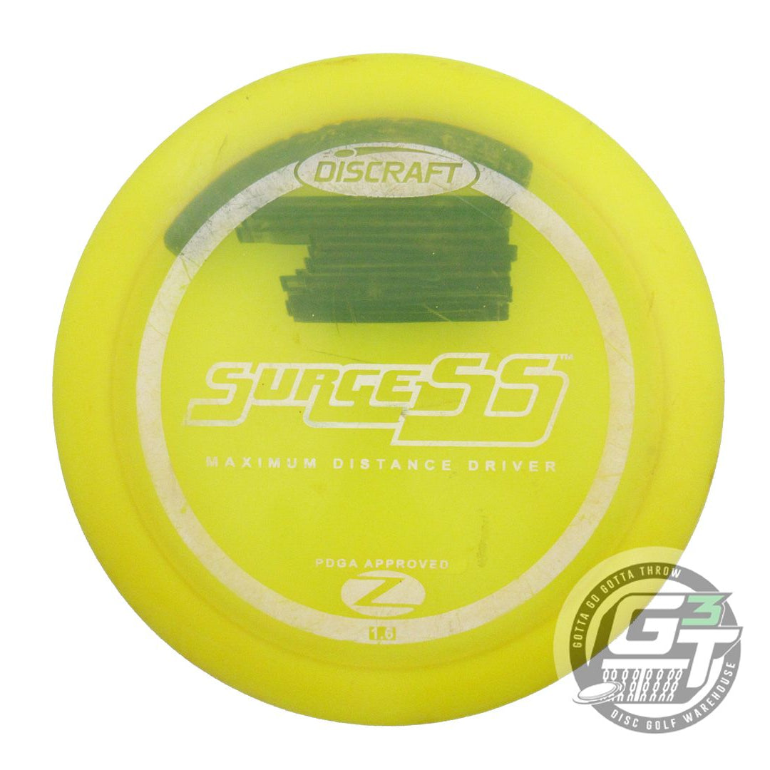 USED Discraft Z Surge SS 173g Yellow White Stamp PFN Distance Driver Golf Disc