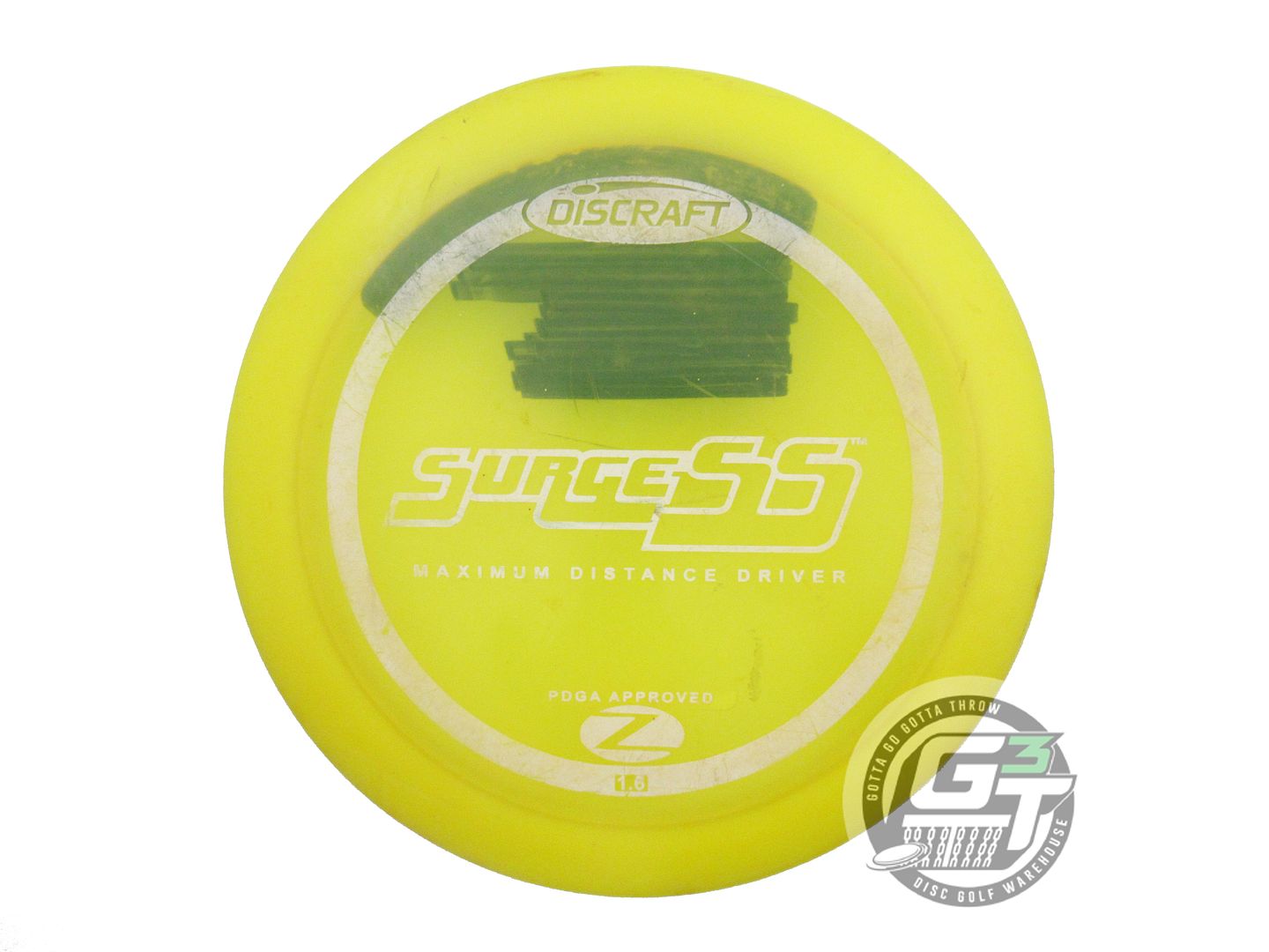 USED Discraft Z Surge SS 173g Yellow White Stamp PFN Distance Driver Golf Disc