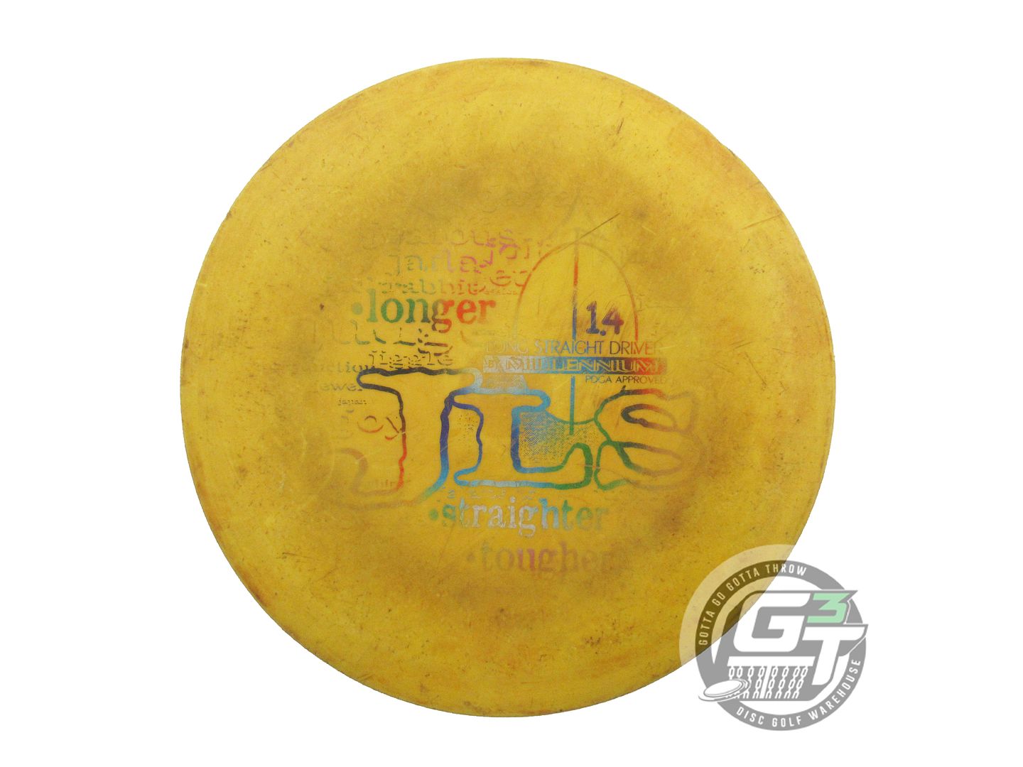 USED Millennium Standard JLS 168g Yellow Rainbow Foil Fairway Driver Golf Disc