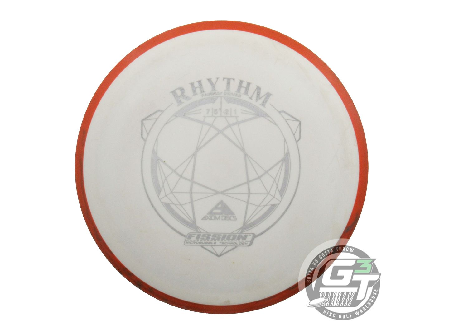 USED Axiom Discs Fission Rhythm 157g White Orange Rim Distance Driver Golf Disc
