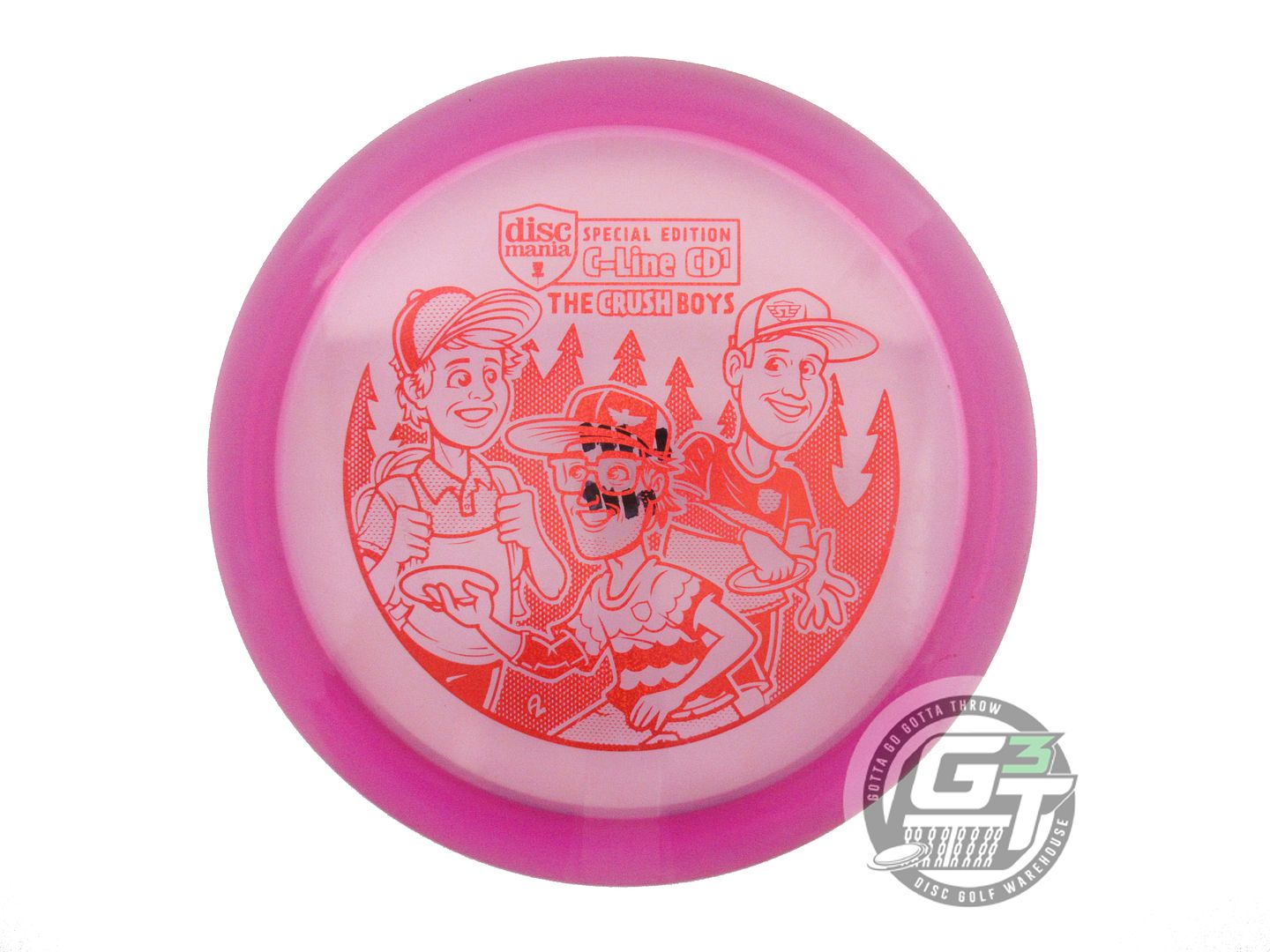 USED DiscMania CRUSH BOYS C-Line CD1 175g Magenta Red Glitter Foil Driver Disc