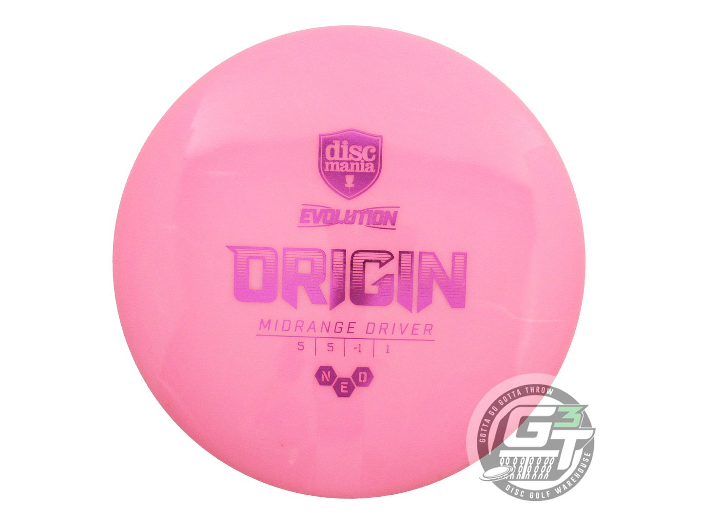 USED DiscMania Neo Origin 177g Pink Magenta Foil Midrange Golf Disc