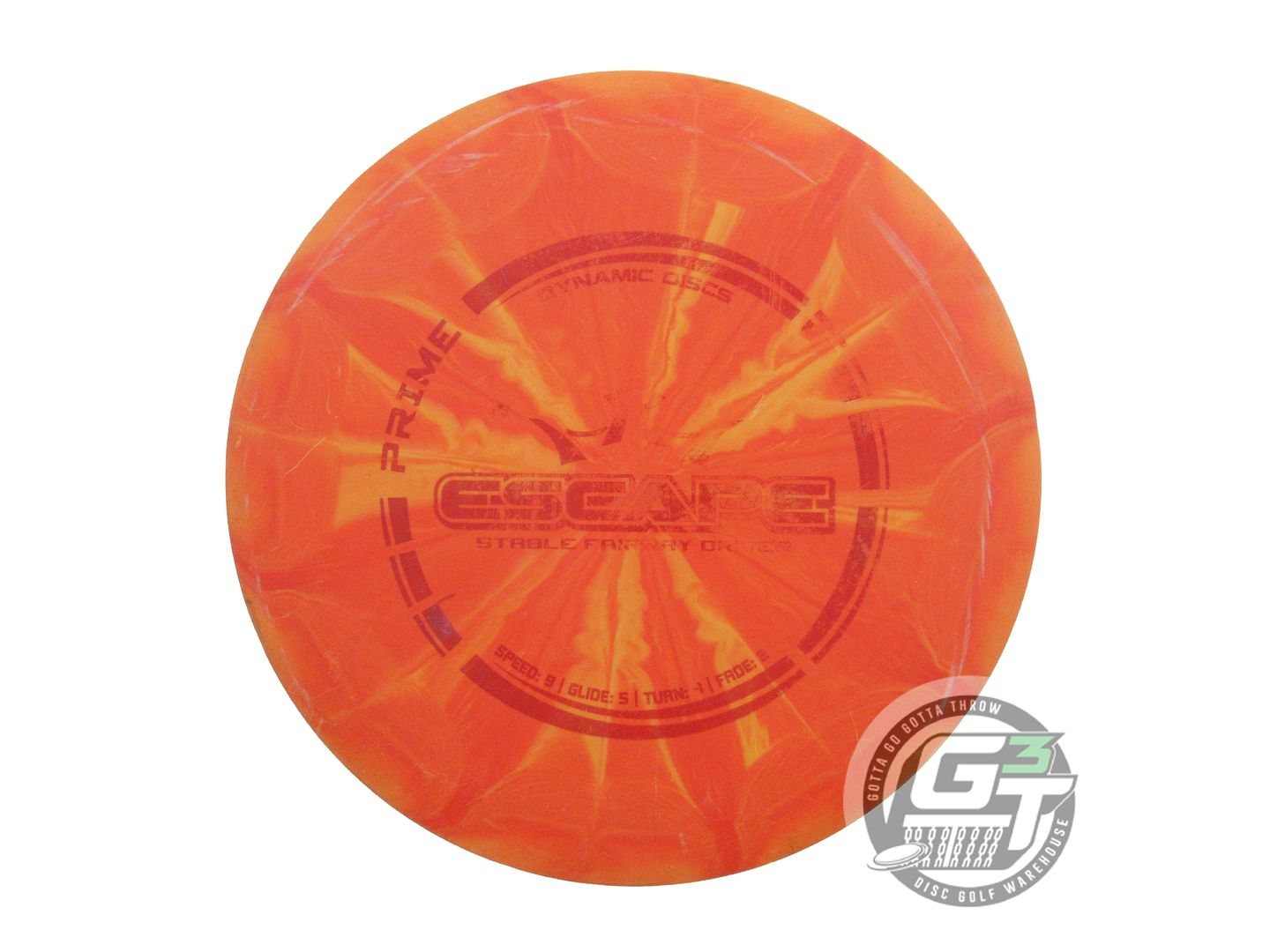 USED Dynamic Discs Prime Burst Escape 173g Orange Red Foil Fairway Driver Disc