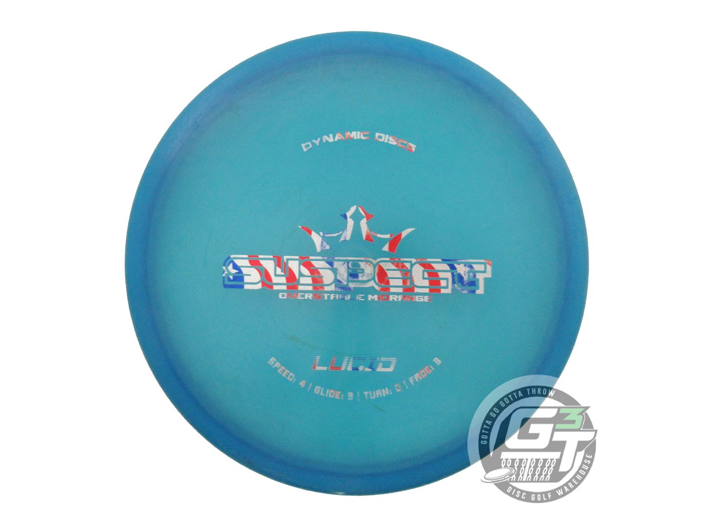 USED Dynamic Discs Lucid Suspect 166g Blue Flag Foil Midrange Golf Disc