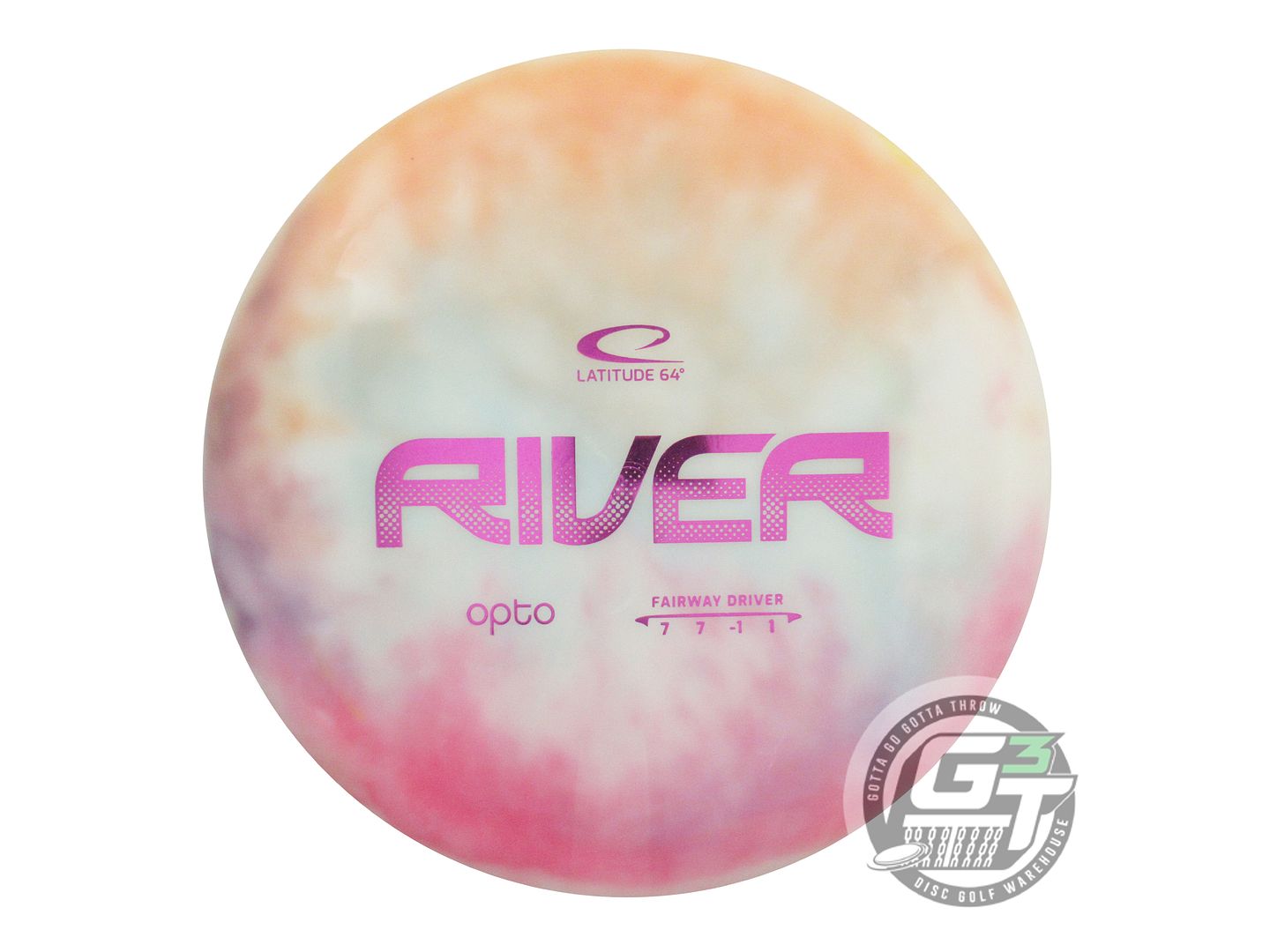 USED Latitude 64 Opto River 173g White HOME DYED Fairway Driver Golf Disc