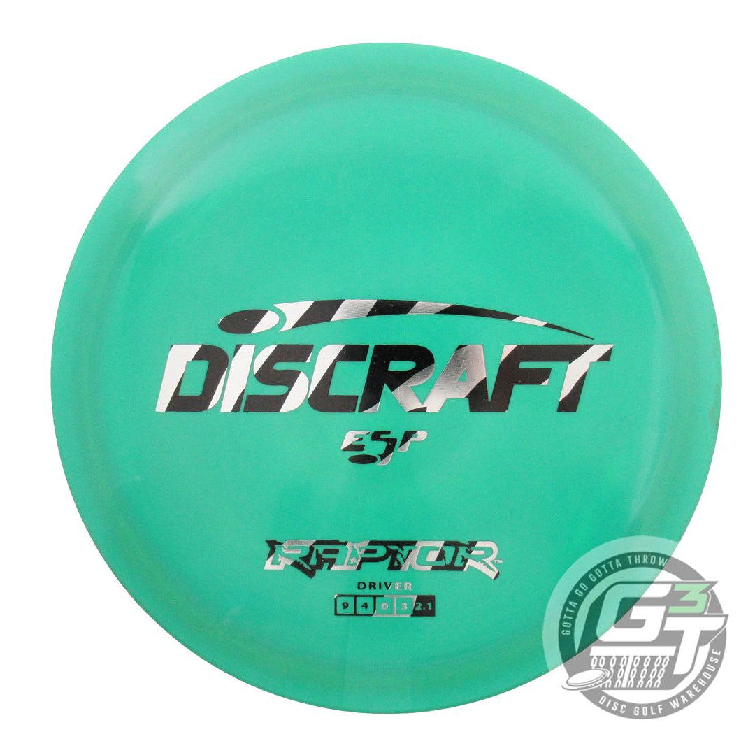 USED Discraft ESP Raptor 172g Green Zebra Foil Distance Driver Golf Disc