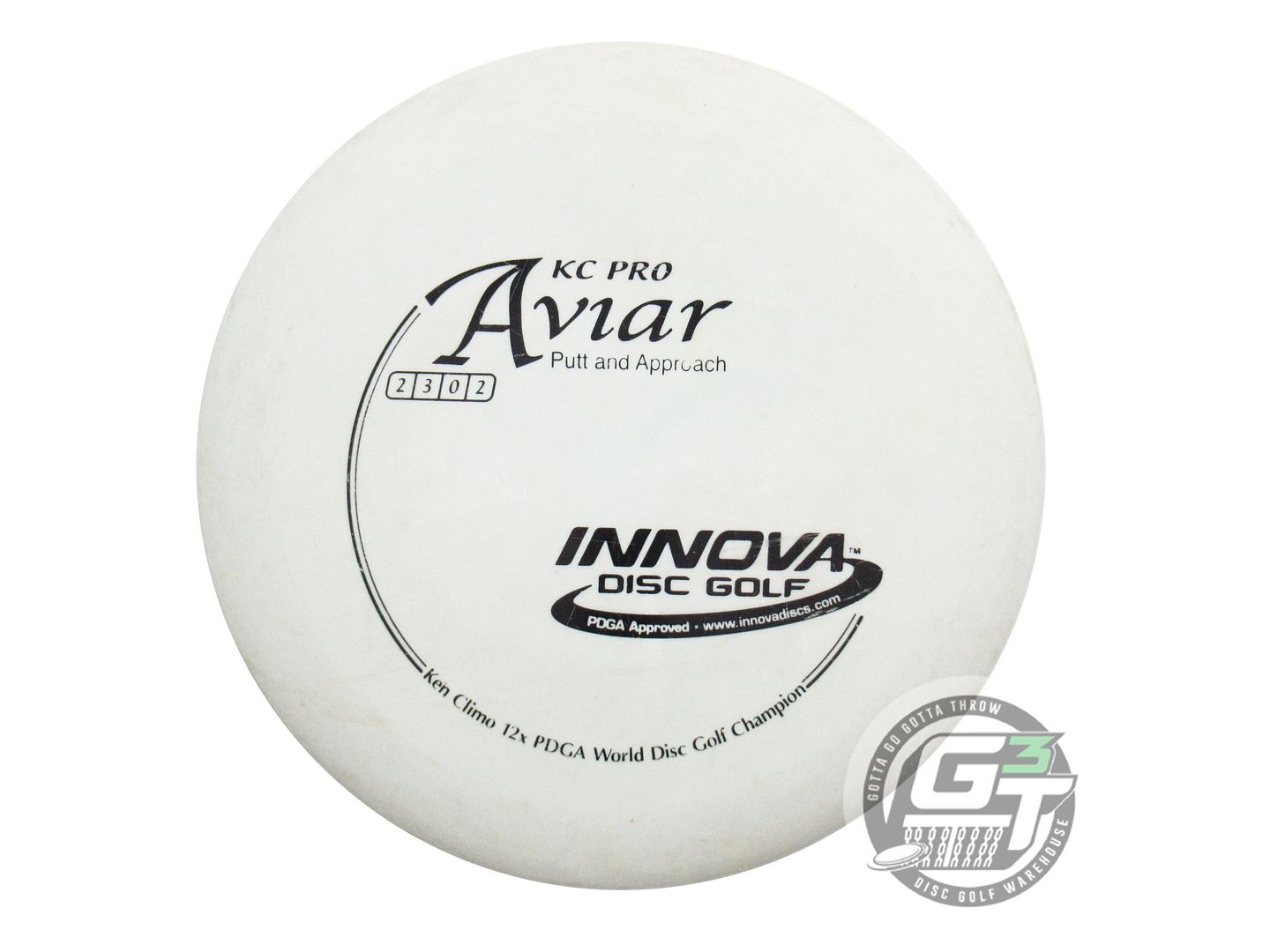 USED Innova KC Pro Aviar 174g White Black Stamp Putter Golf Disc