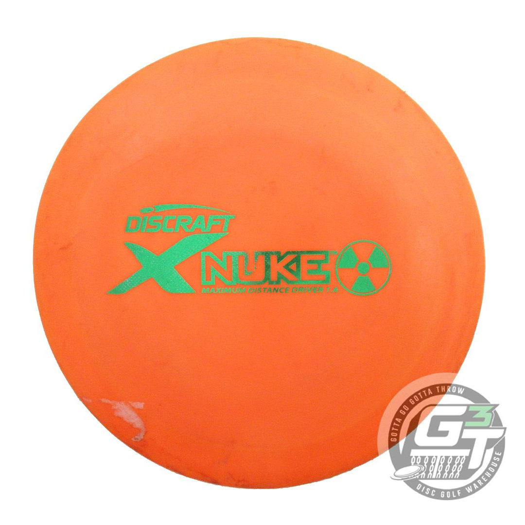 USED Discraft X-OUT X Nuke 167g Orange Green Foil Distance Driver Golf Disc