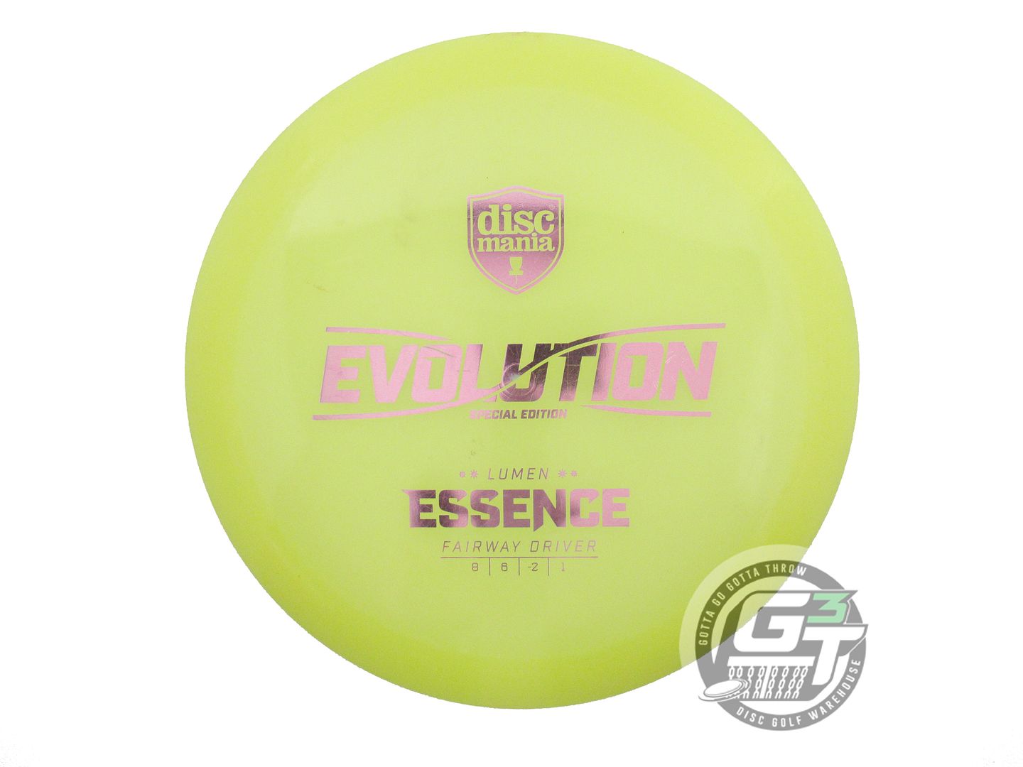 USED DiscMania Lumen Glow Neo Essence 171g Yellow Pink Foil Driver Golf Disc
