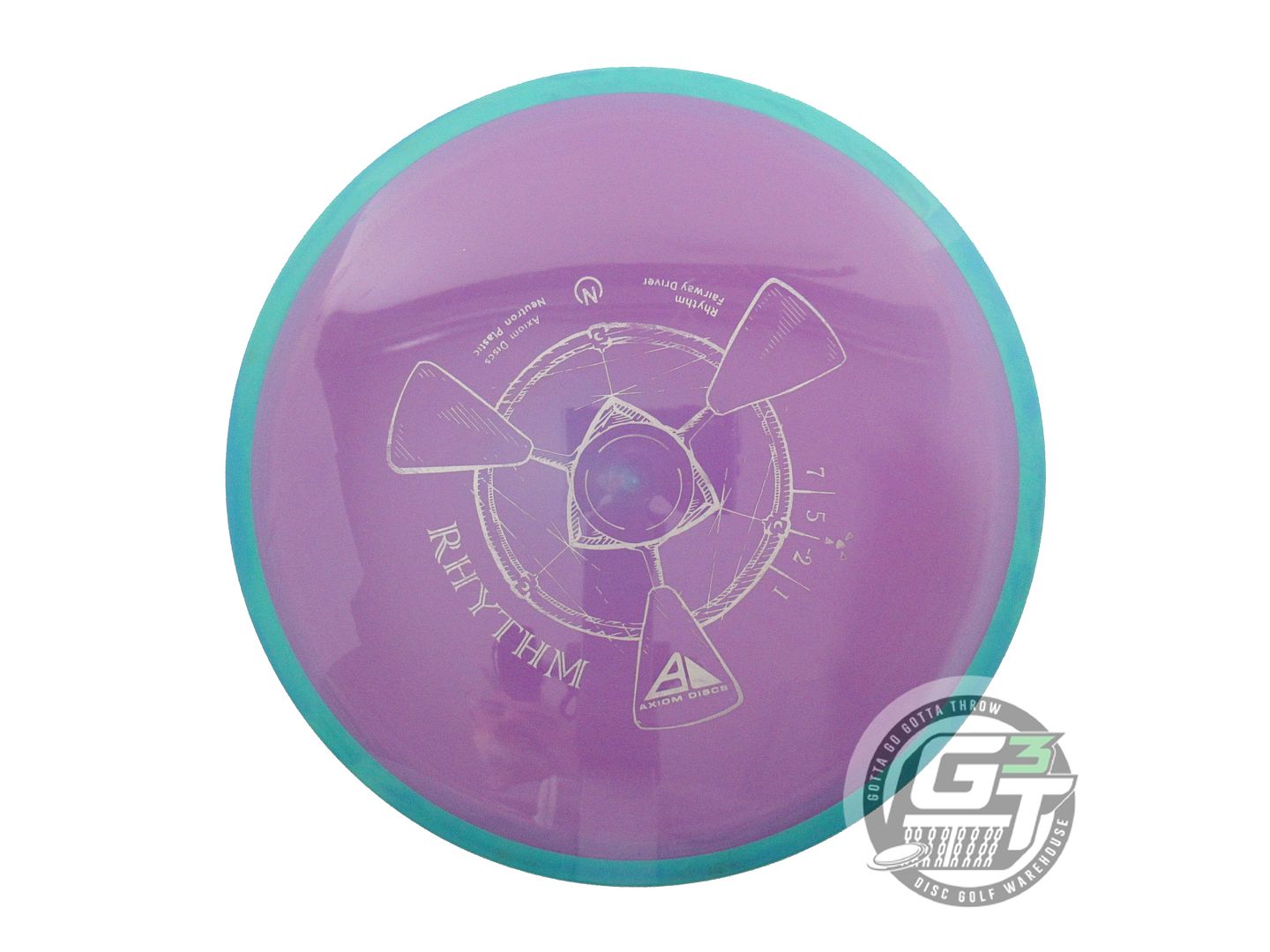 USED Axiom Discs Neutron Rhythm 162g Purple Seafoam Rim Distance Driver Disc