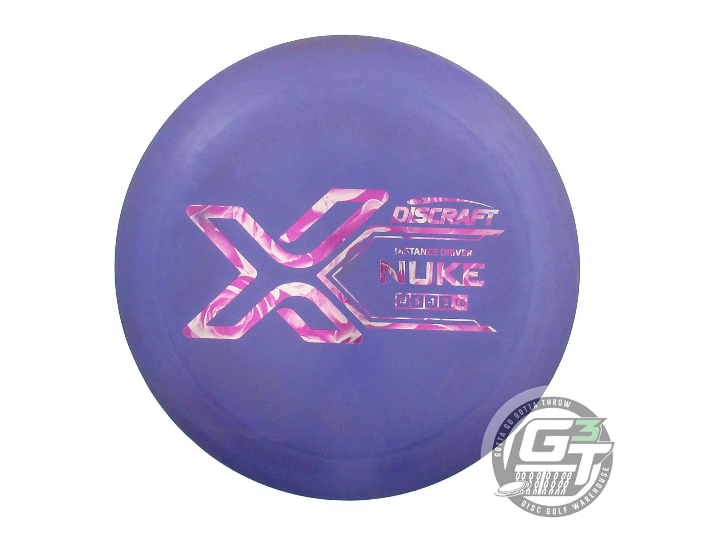 USED Discraft X Nuke 173g Purple Rose Foil Distance Driver Golf Disc