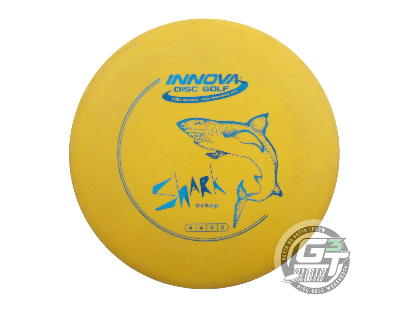 USED Innova DX Shark 144g Marigold Blue Foil Midrange Golf Disc