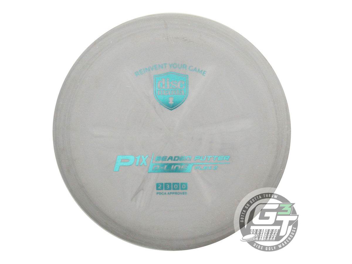 USED DiscMania D-Line Flex 2 P1x 175g Lt. Gray Aqua Foil Putter Golf Disc