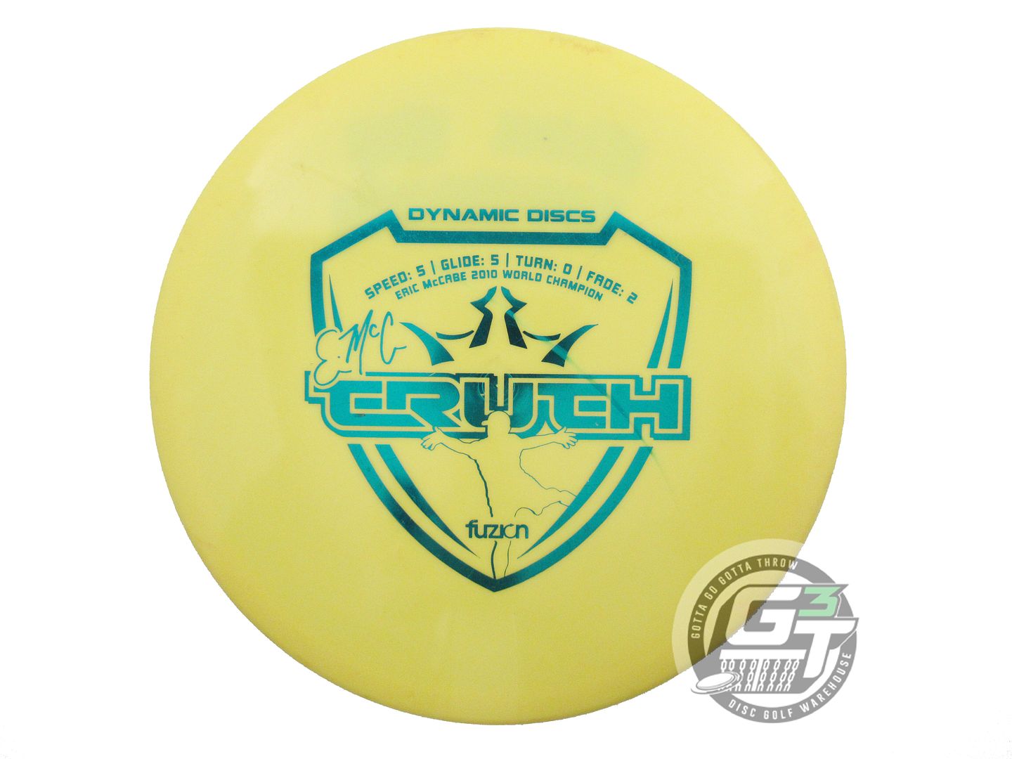 USED Dynamic Discs Fuzion EMAC Truth 175g Yellow Teal Foil Midrange Golf Disc