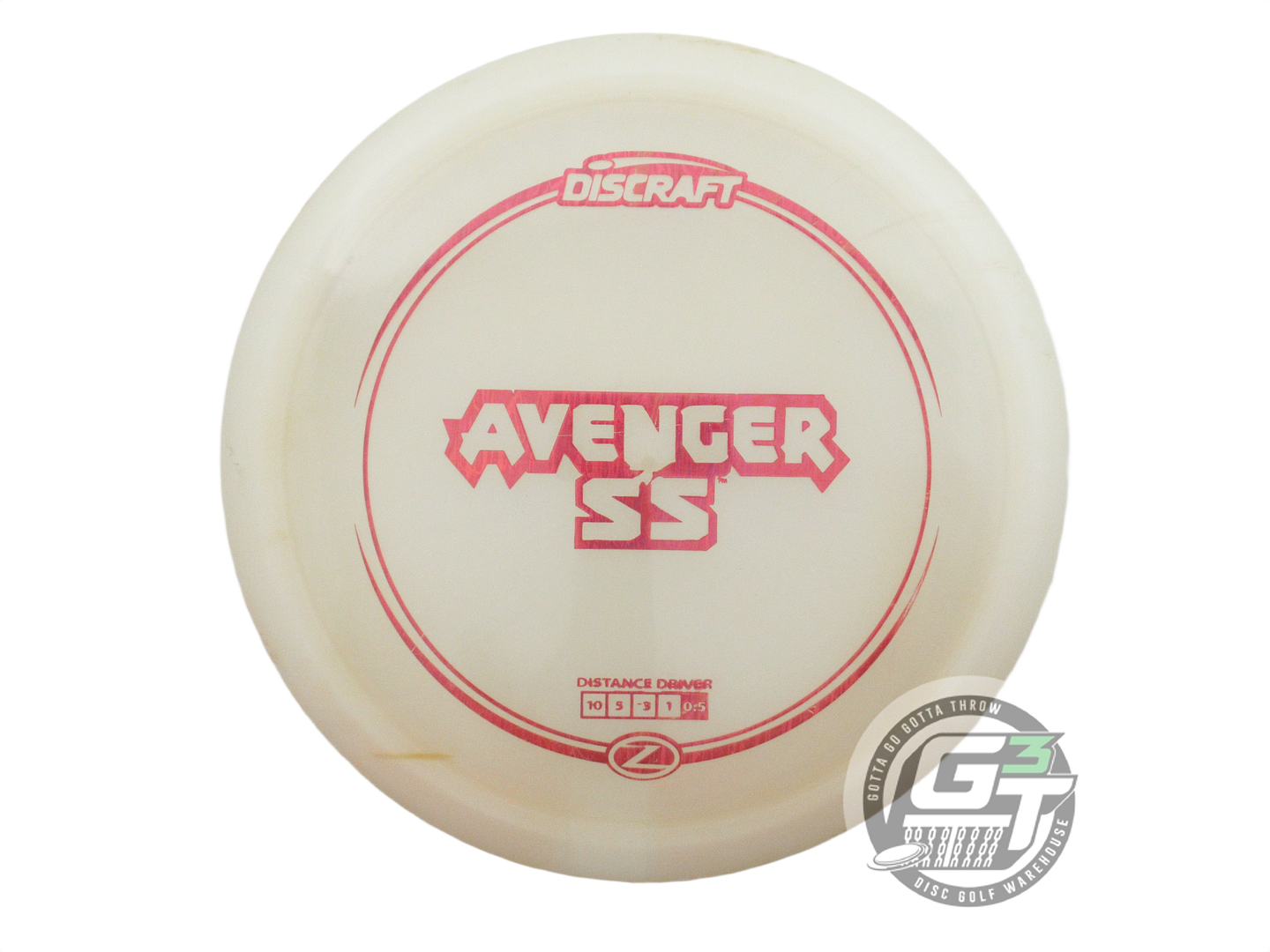 USED Discraft Z Avenger SS 175g White Pink Foil Distance Driver Golf Disc
