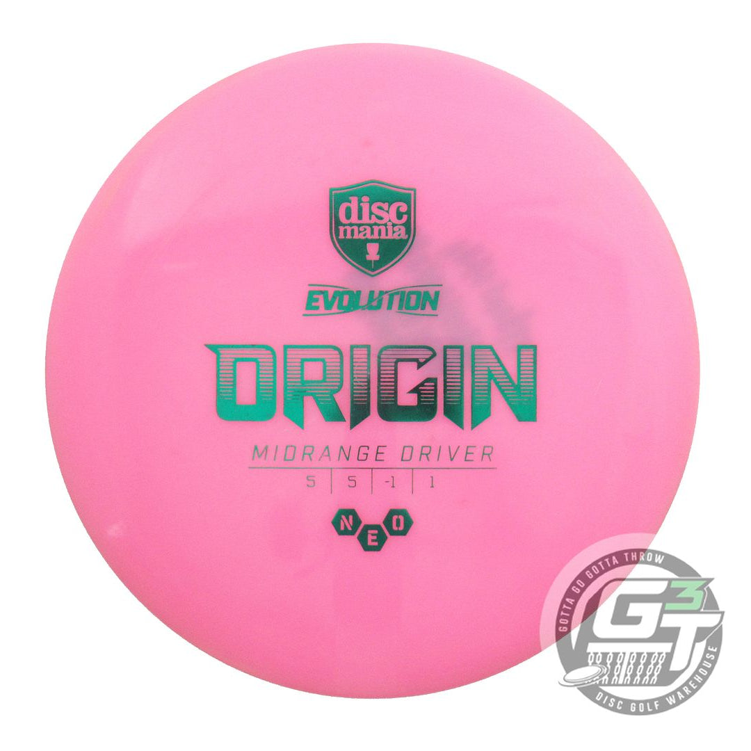 USED DiscMania Neo Origin 177g Pink Green Foil Midrange Golf Disc