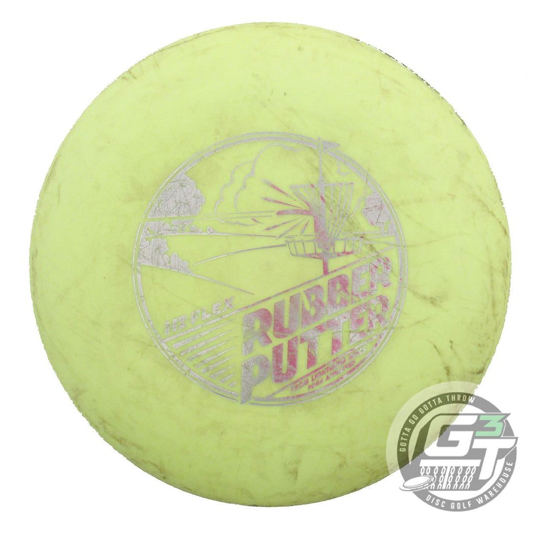 USED Lightning Standard Rubber Putter 176g Yellow Silver Foil Putter Golf Disc