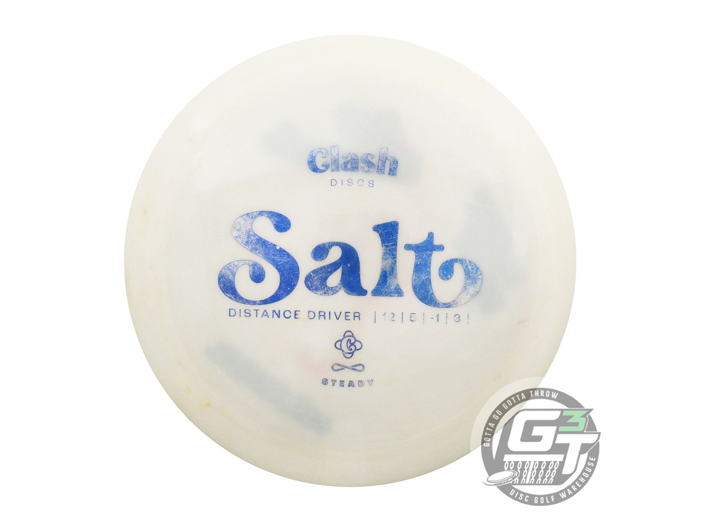 USED Clash Discs Steady Salt 172g White Blue Foil Distance Driver Golf Disc