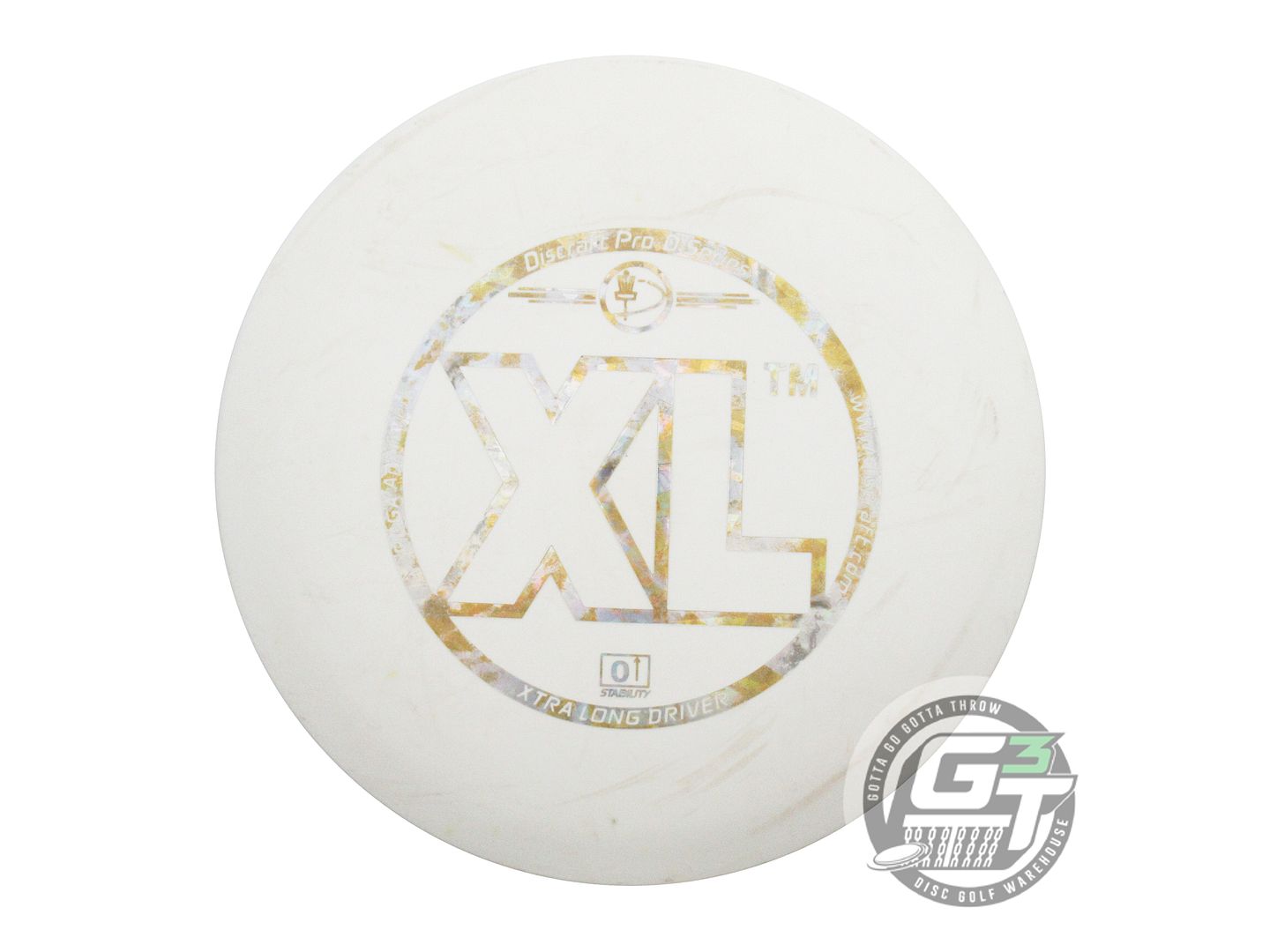 USED Discraft Pro D XL 165g White Gold Shatter Foil Distance Driver Golf Disc